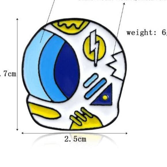Space Suit Helmet Pin Brooch - Picture 3 of 4